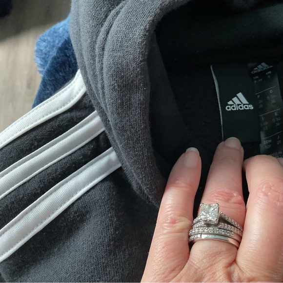 Adidas Black and White Hoodie Sweatshirt - Picture 3 of 3